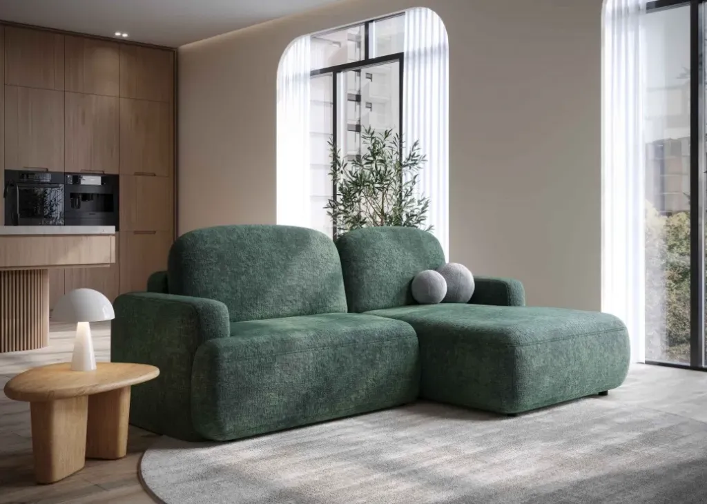 Rozkładany narożnik w małym mieszkaniu